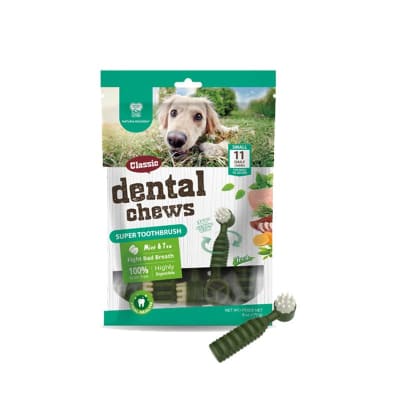 Snack Perro Dental Chews Super Toothbrush Menta