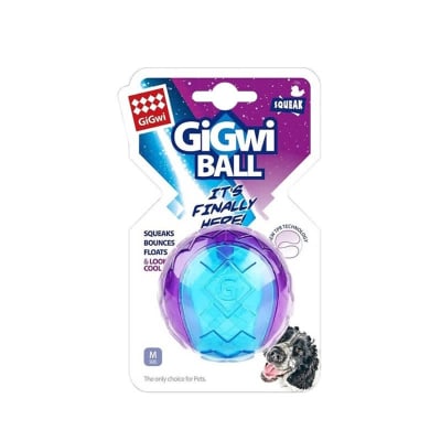 Juguete Perro Gigwi Pelota Squeaker Azul/Morado