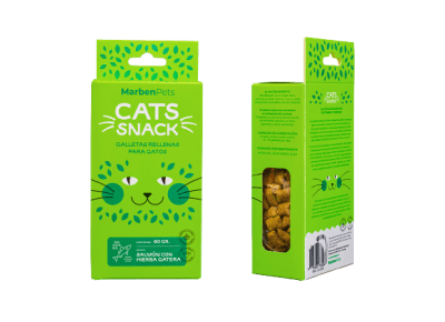 Galletas Gato Marbenpets Snack Rellenas Salmon y Hierba