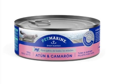Alimento Humedo Gato Petmarine Atun Camaron Lata (156g)