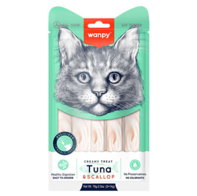Snack Gato Wanpy Creamy Cat Atun y Ostiones (70g)