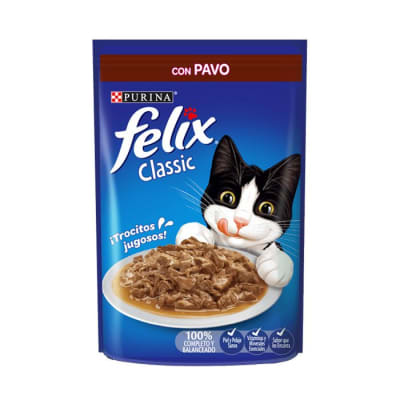 Alimento Humedo Gato Felix Classic Pavo Pouch (85g)