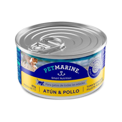 Alimento Humedo Gato Petmarine Atun y Pollo Lata (85gr / 156gr)