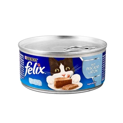 Alimento Humedo Gato Felix Pate Pescado y Atun Lata (156gr)1