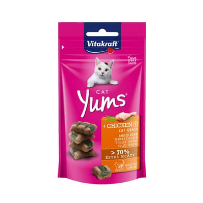 Snack Gato Vitakraft Cat Yums Pollo y Cat Grass (40gr)