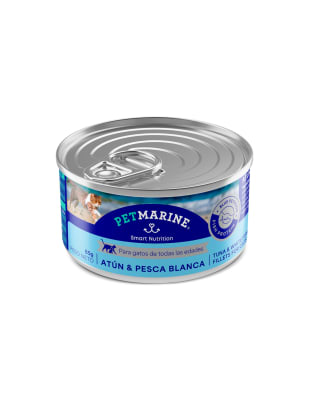 Alimento Humedo Gato Petmarine Atun Pescado Blanco Lata (85gr)