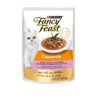 Alimento Humedo Gato Fancy Feast Casserole Atun y Salmon Pouch1
