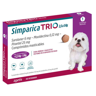 Simparica Trio Perro 2.5-5 Kg