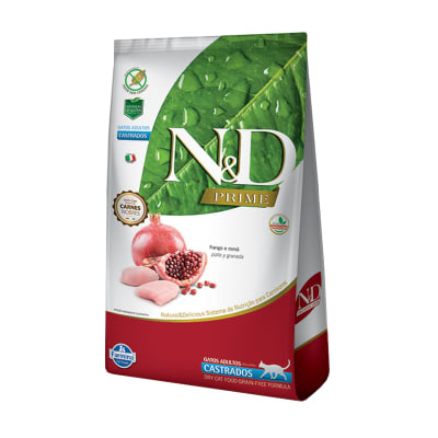 N&D Prime Gato Adulto Castrado Pollo y Granada