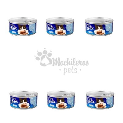 6x Purina Felix Pate Pescado y Atun Lata 156gr