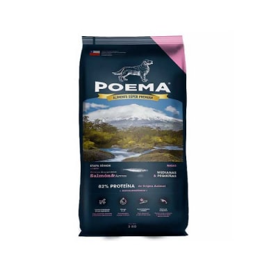 Poema Perro Senior Raza Pequeña y Mediana Salmon 3Kg1