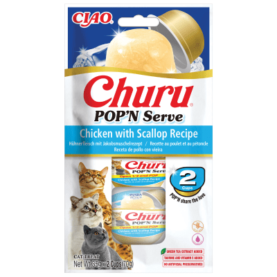 Churu Cat Pop N Server Pollo y Ostiones