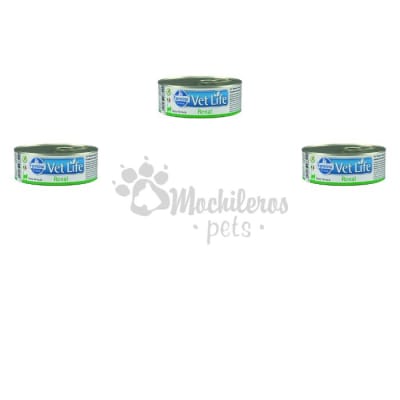 Pack 3x Vet Life WF Cat Renal Lata 85gr