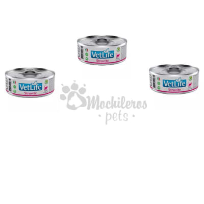 Pack 3x Vet Life WF Cat Struvite Lata 85gr