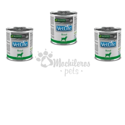Pack 3x Vet Life WF Dog Renal Lata 300gr