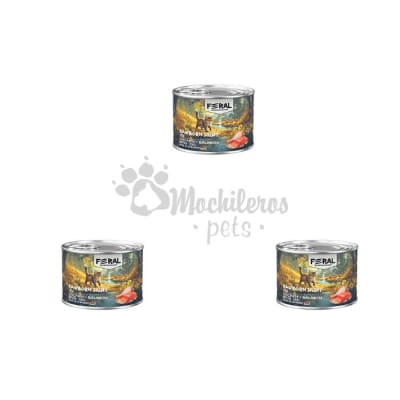 Pack 3x Feral Kitten Chicken and Salmon Pate 200gr