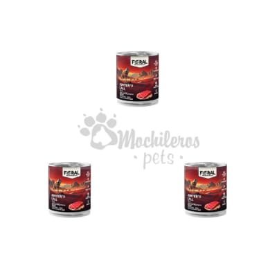 Pack 3x Feral Adult Dog Mono Protein Beef Pate 400gr