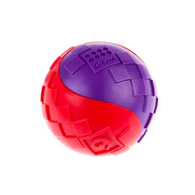 Juguete Perro Gigwi Pelota Squeaker Rojo/Morado