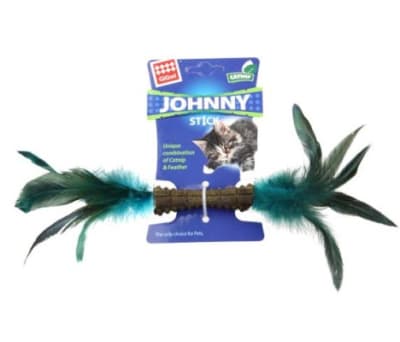 Juguete Gato Gigwi Johnny Stick Catnip Pluma Dos Lados