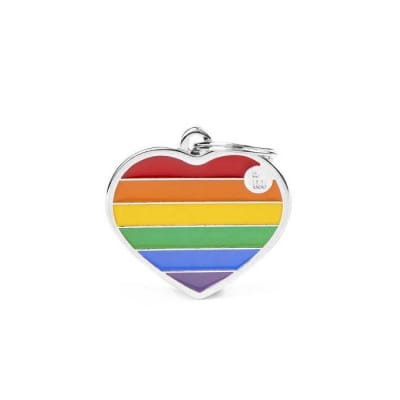 Placa My Family L Heart Rainbow