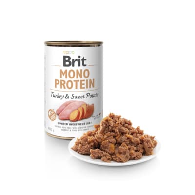 Alimento Humedo Perro Brit Mono Protein Turkey and Sweet Potato (400gr)
