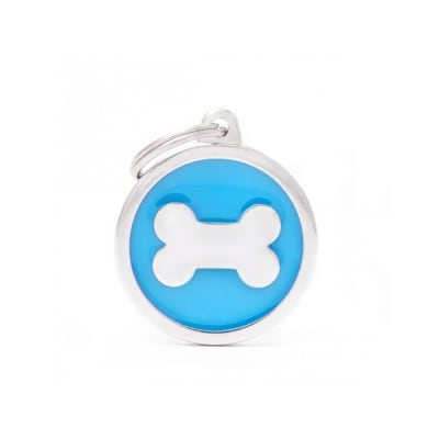 Placa My Family Light Blue Big Circle Bone