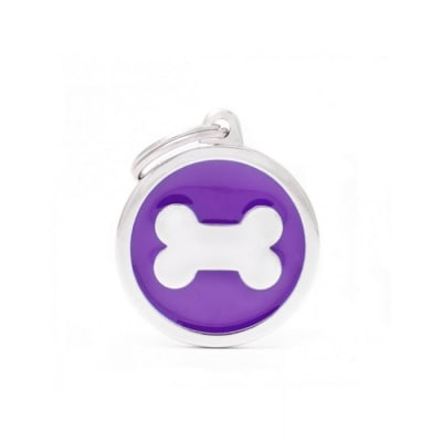 Placa My Family Purple Big Circle Bone