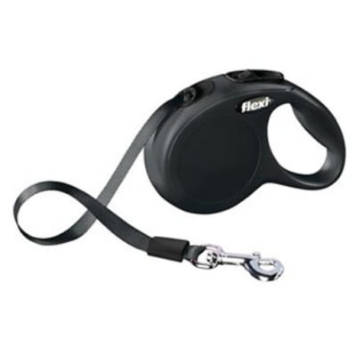 Correa Rectractil Flexi New Classic Negro Cinta