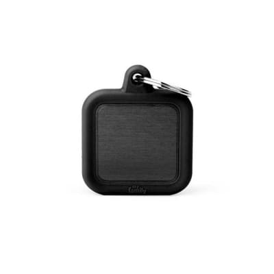 Placa My Family Black Square Alu Black Rubber