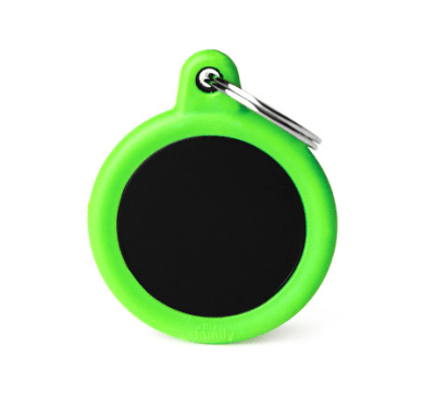 Placa My Family Black Circle Alu Green Rubber1
