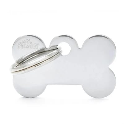 Placa My Family Small Bone Chromed Brass