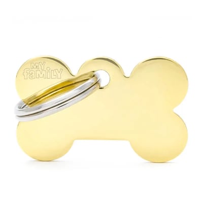 Placa My Family Small Bone Golden Brass