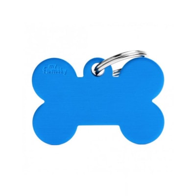 Placa My Family Big Bone Aluminum Blue