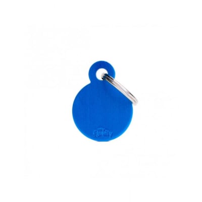 Placa My Family Small Round Aluminum Blue