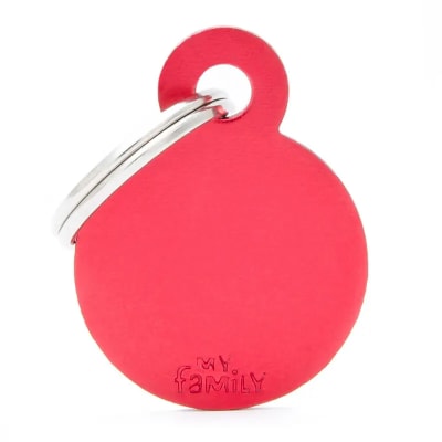 Placa My Family Small Round Aluminum Red