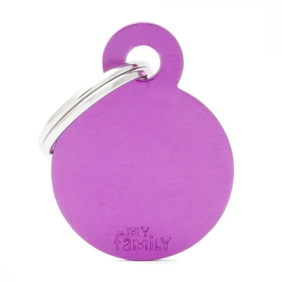 Placa My Family Small Round Aluminum Purple