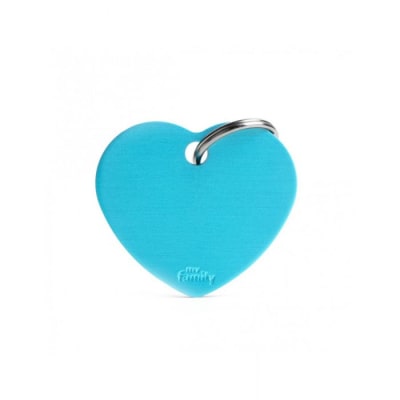 Placa My Family Big Heart Aluminum Light Blue