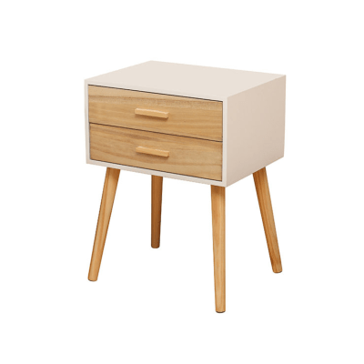 VELADOR DORMITORIO ALBA 2 CAJONES BLANCO MADERA
