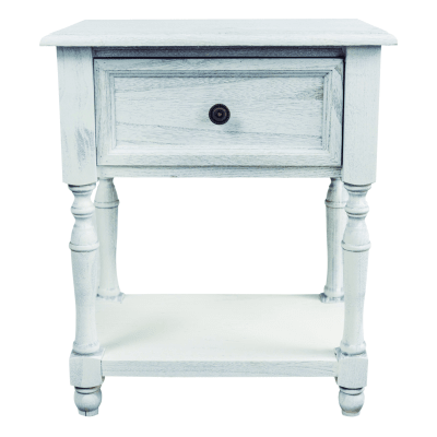 VELADOR LIBRERO CAPRI 1 CAJON BLANCO VINTAGE