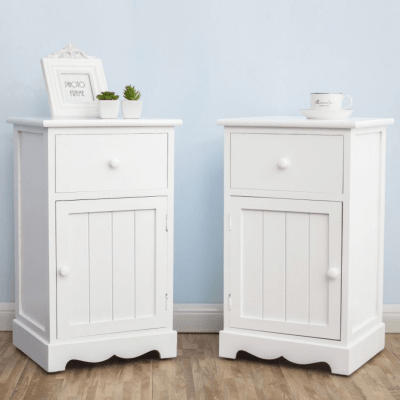 SET 2 VELADORES LIBRERO RENACEN 1 PUERTA 1 CAJON BLANCO