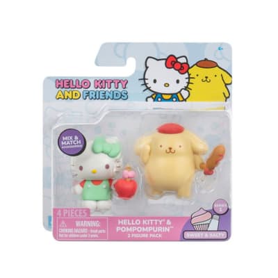 Hello Kitty Pack 2 Figuras: Hello Kitty & Pompompurin