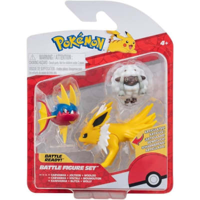 Pokémon Battle Figure Set: Carvanha + Jolteon + Wooloo