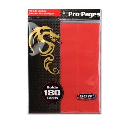 Hojas de carpeta 18 Bolsillos BCW - Rojo