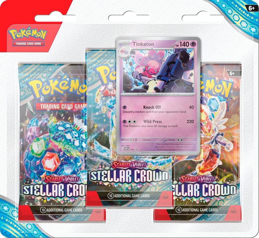 Pokémon TCG: Blister 3 Sobres Inglés Stellar Crown1