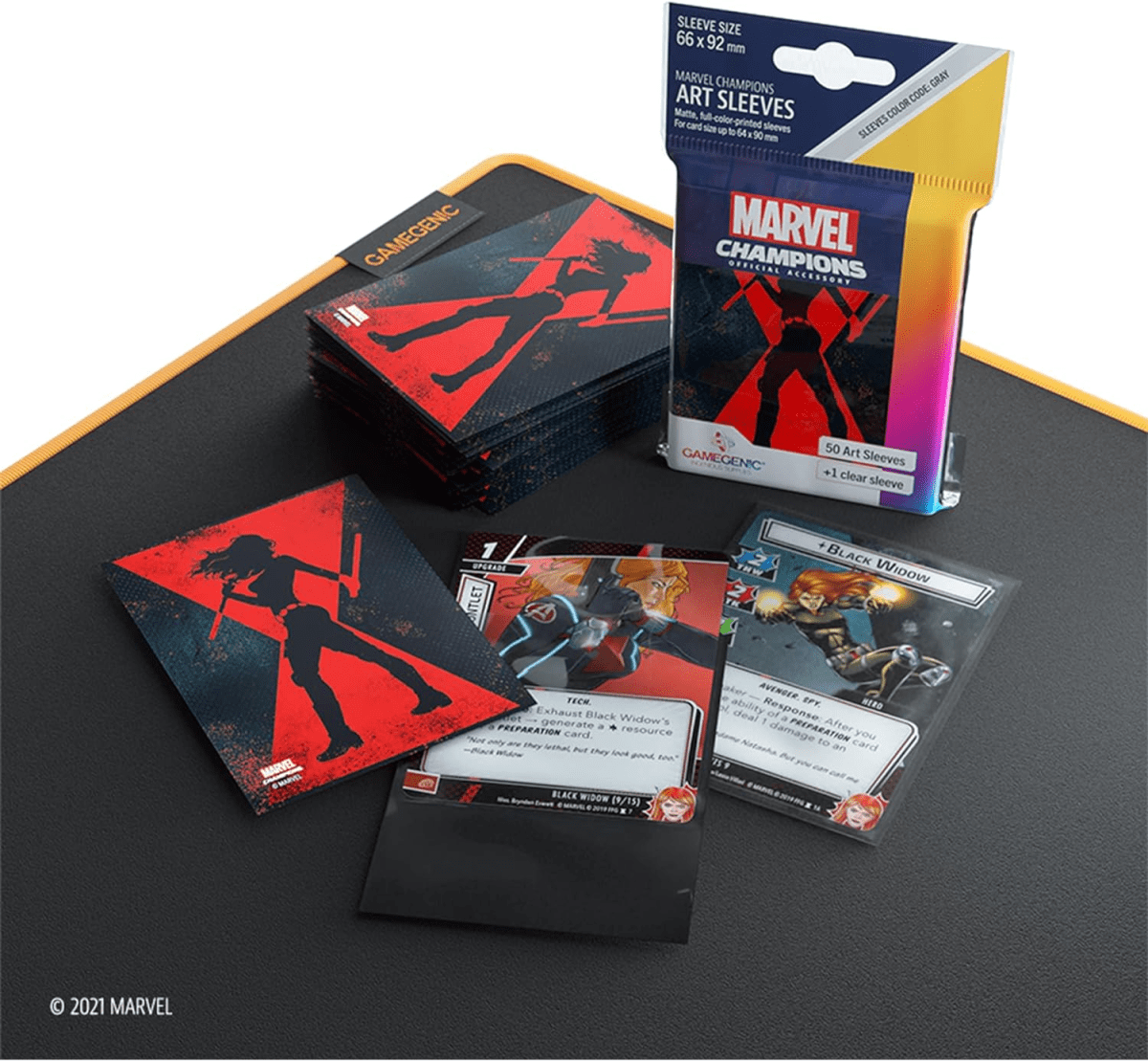 Gamegenic Marvel Champion Sleeves - Black Widow2