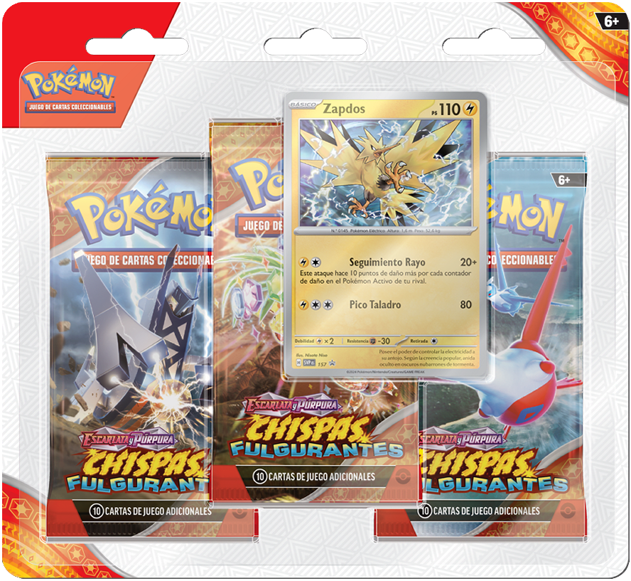 Pokémon TCG: Blister 3 sobres Chispas Fulgurantes2