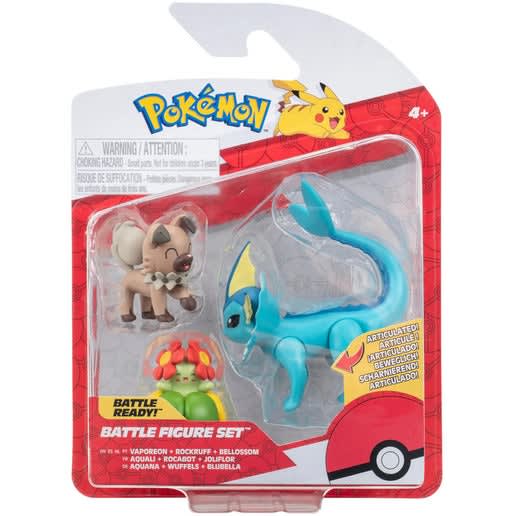 Pokémon Battle Figure Set: Rockruff + Vaporeon + Bellossom1