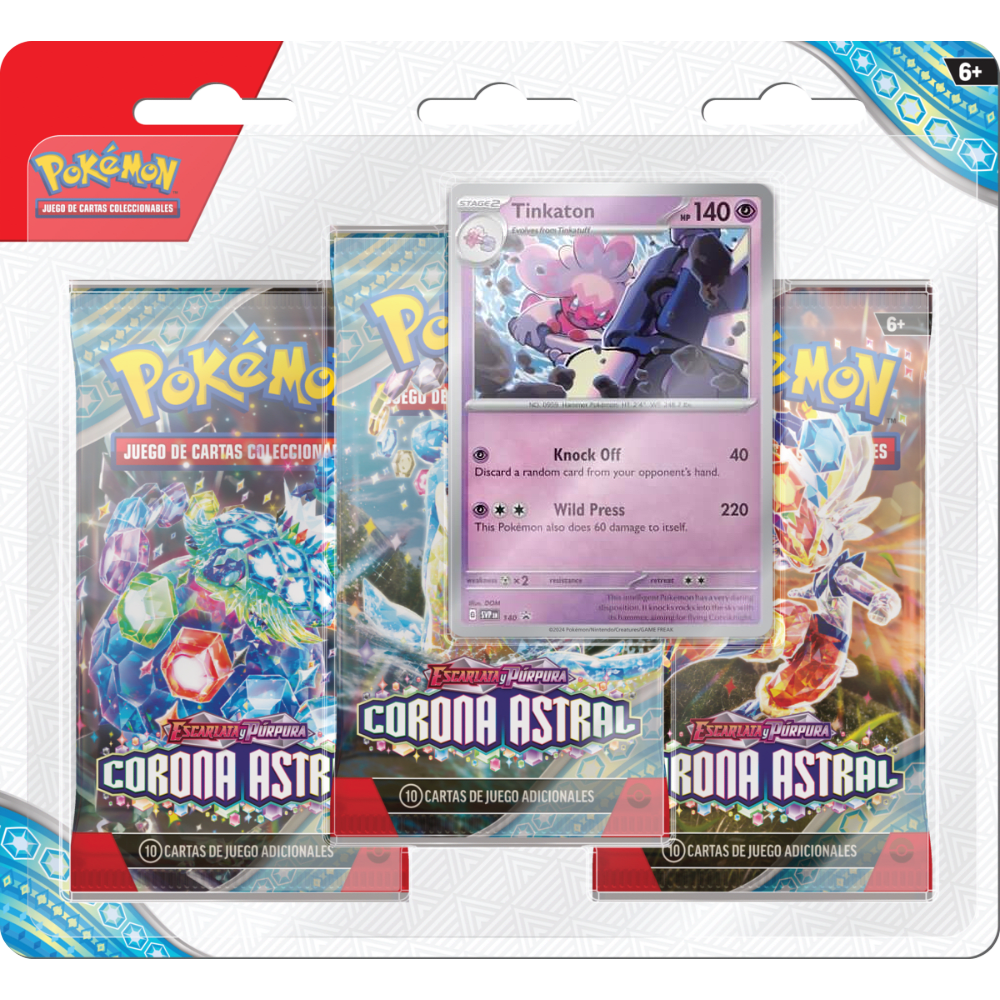 Pokémon TCG: Blister 3 Sobres Español Corona Astral1