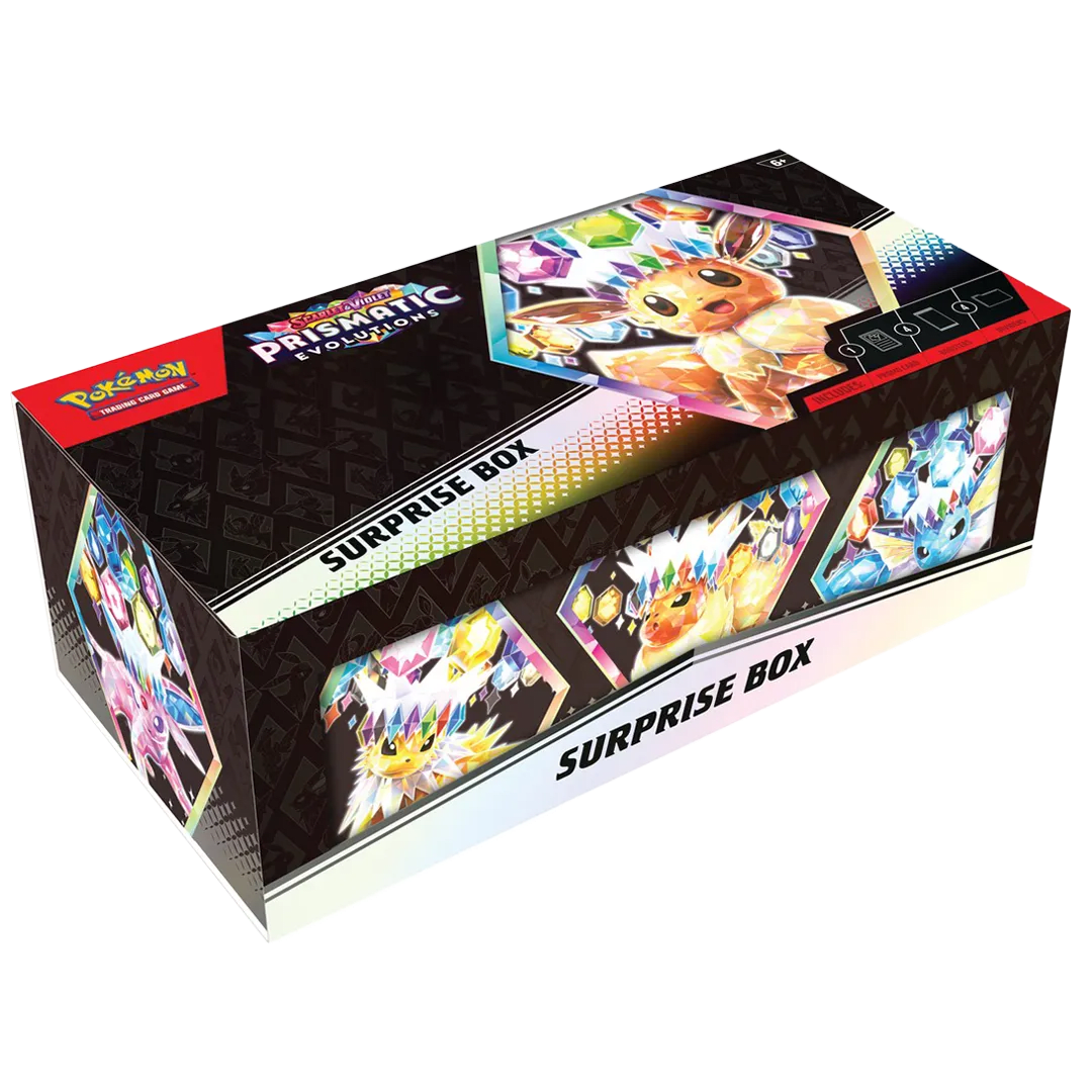 PREVENTA Pokémon TCG - Prismatic Evolutions Storage Box - Surprise Box INGLÉS1