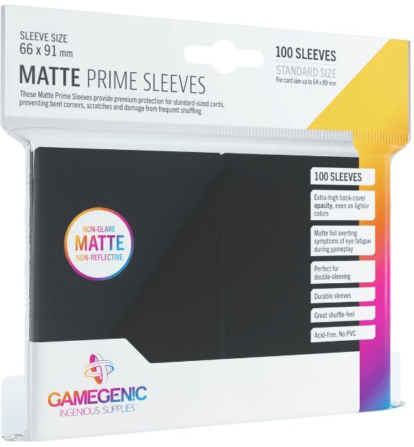 Protectores Standard Matte Sleeves Gamegenic - Negro1